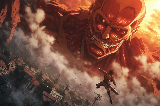 The Last Stand – Glowing Acrylic Frame of Eren vs Colossal Titan