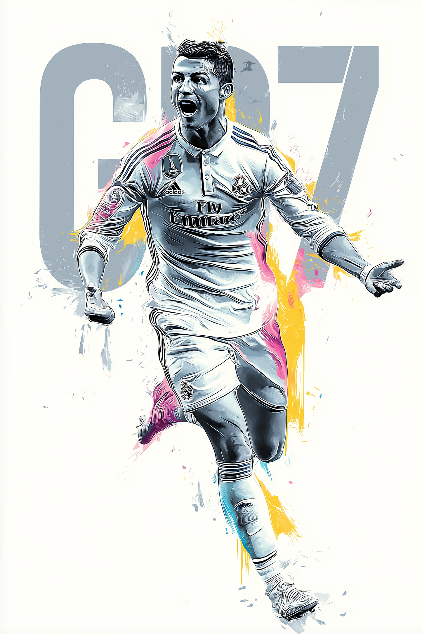 Cristiano Ronaldo – Glowing Acrylic Frame of the GOAT in Motion